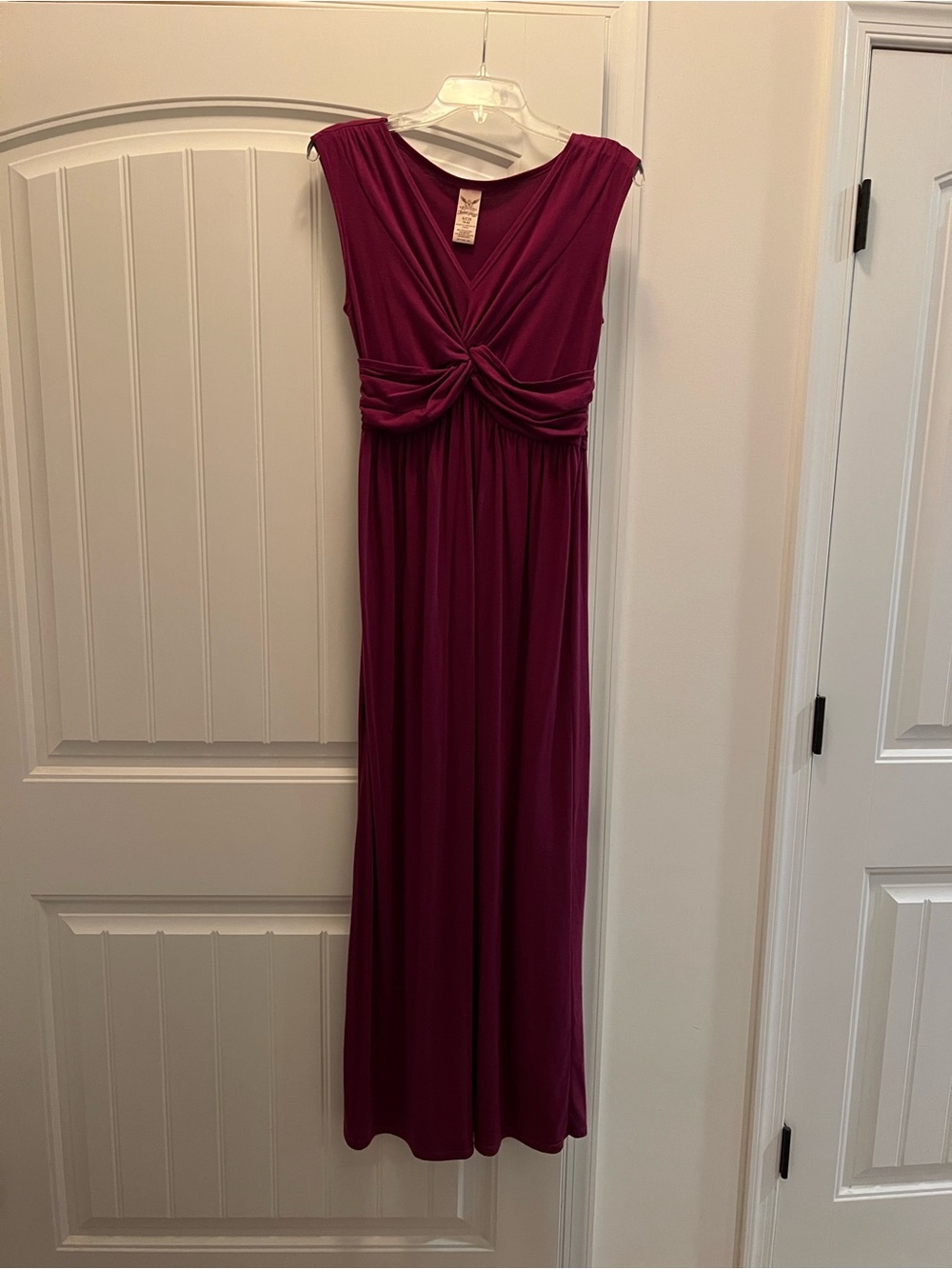 Faded Glory Twist-Front Maxi Dress in Plum